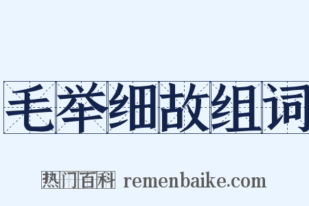 毛举细故组词是什么意思的图片